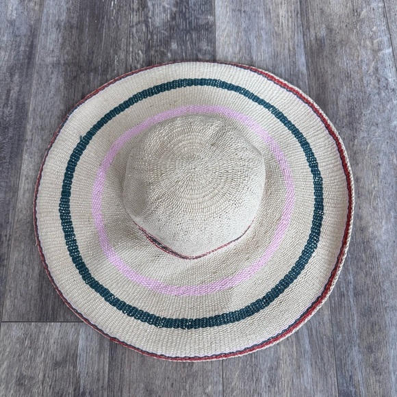 Madewell x Biltmore Tulum straw beach hat - Wide Brim with Colorful Stripes main image 6